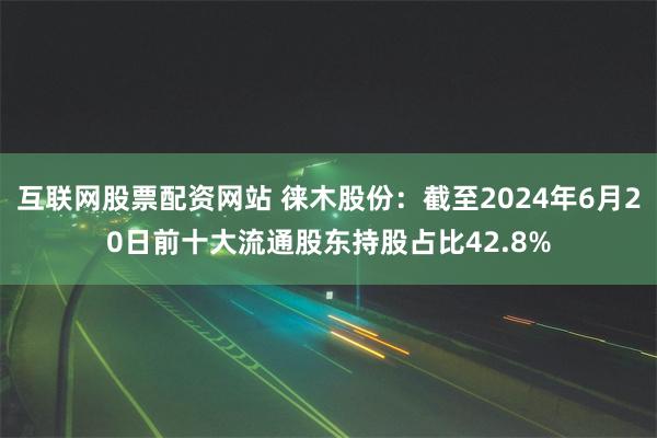 互联网股票配资网站 徕木股份：截至2024年6月20日前十大流通股东持股占比42.8%