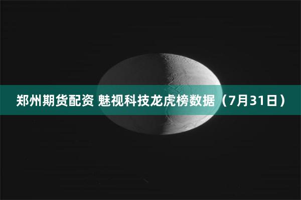 郑州期货配资 魅视科技龙虎榜数据（7月31日）